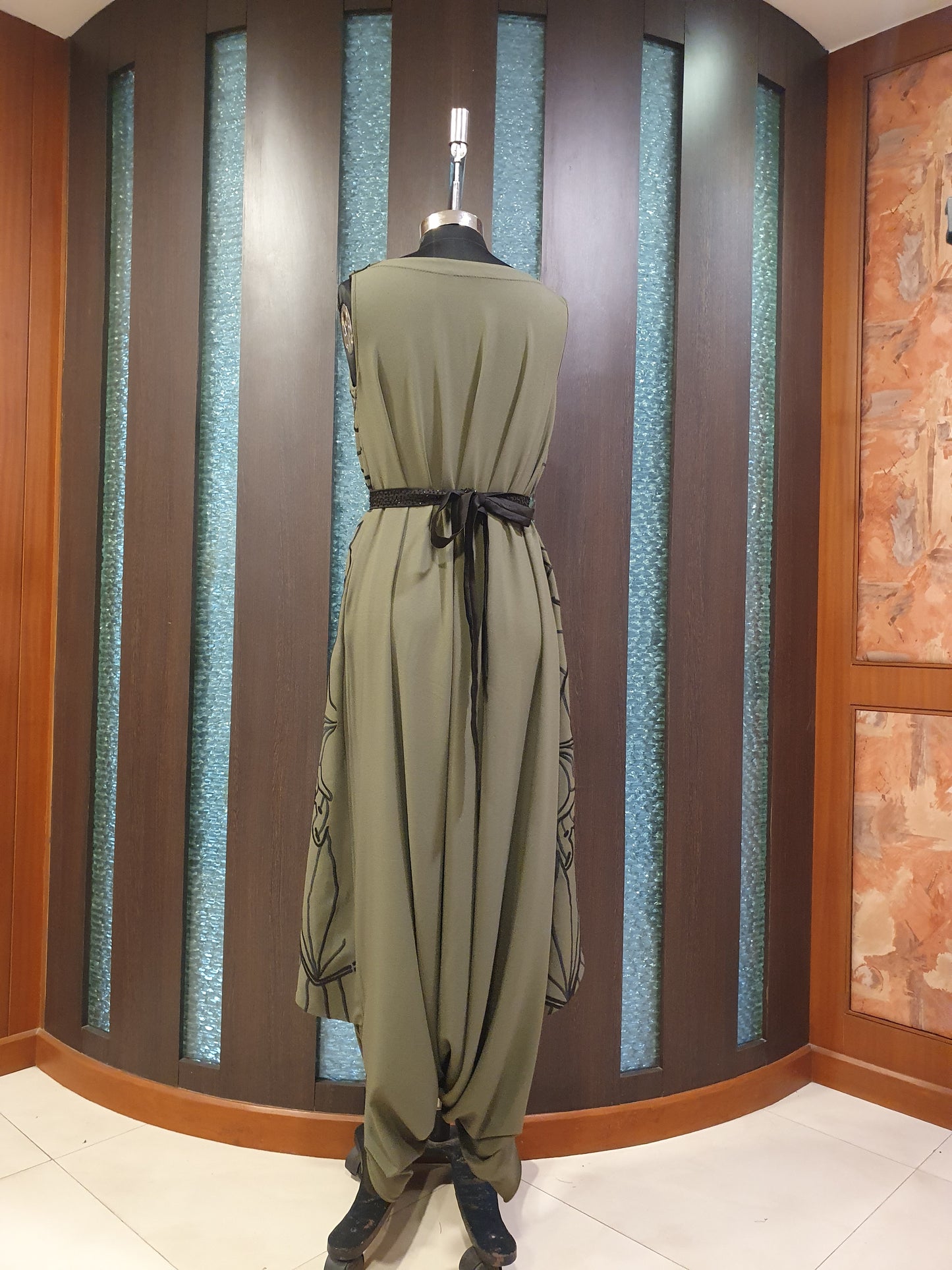 Jumpsuit with embroidered panels