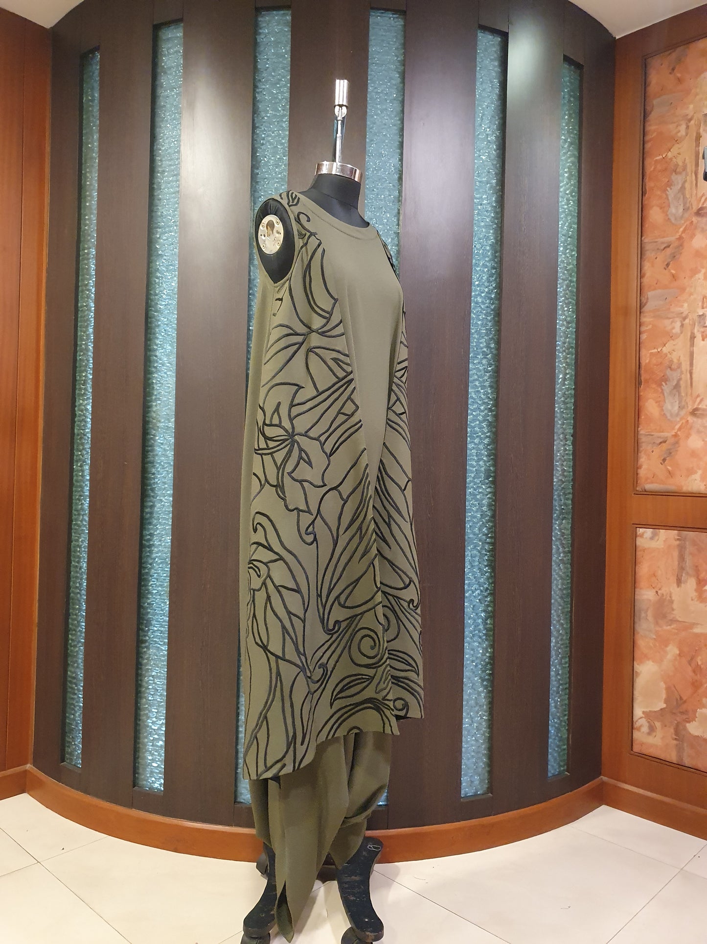 Jumpsuit with embroidered panels