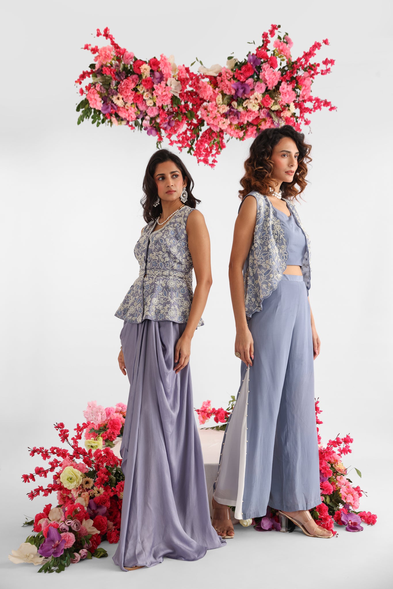 Icy Petal Peplum Ensemble
