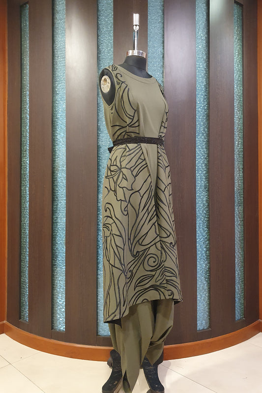 Jumpsuit with embroidered panels