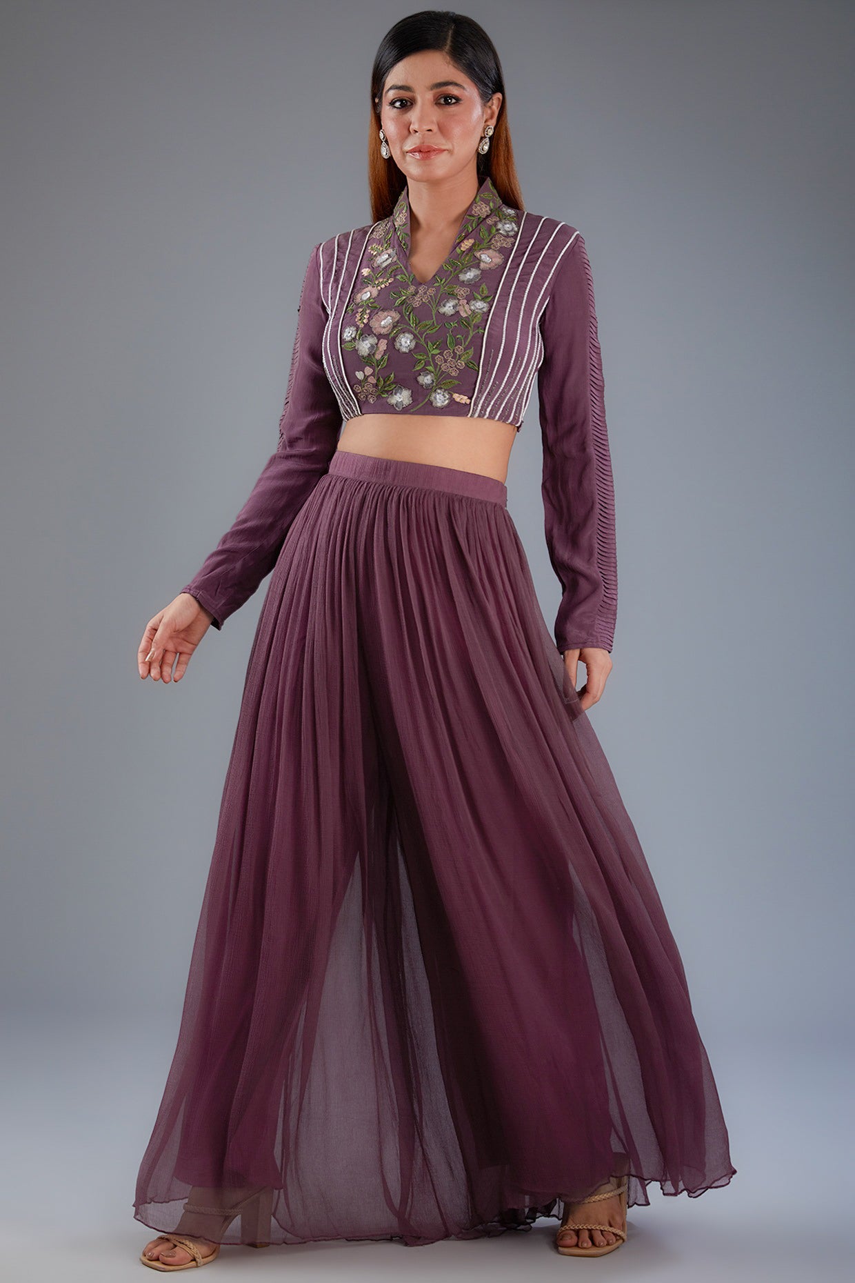 Crop Top & Chiffon Pants