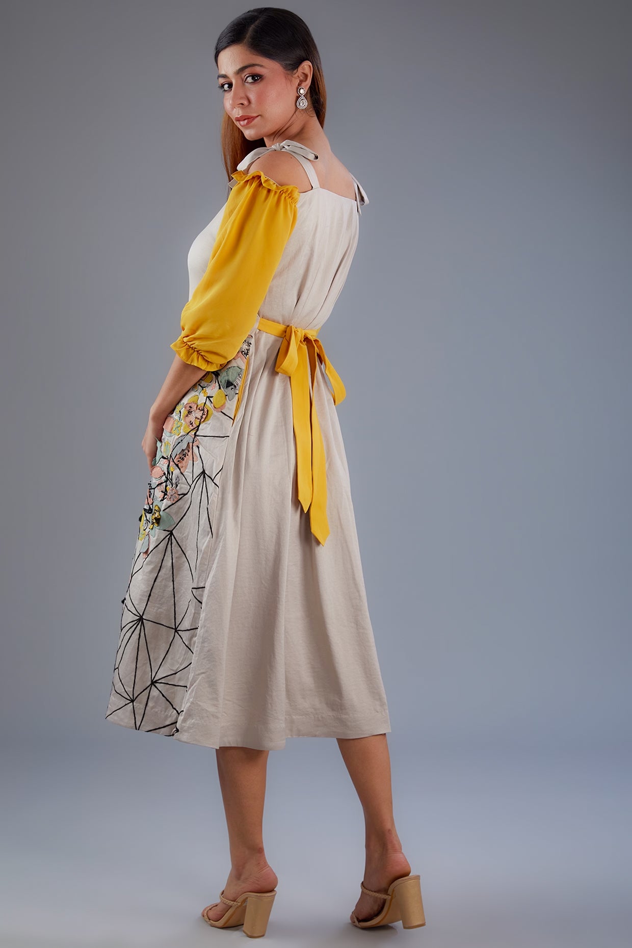 3-D floral dress
