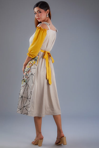 3-D floral dress
