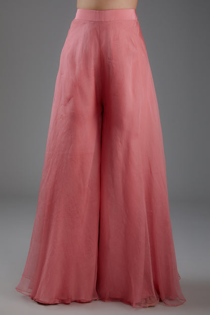 Peach peplum top with pants