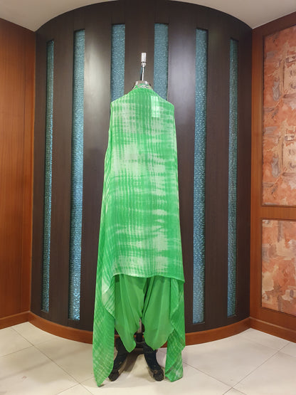 Green Emb Cape & Dhoti Pants