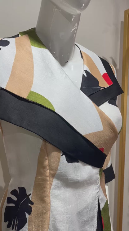 Printed overlapping top - Green
