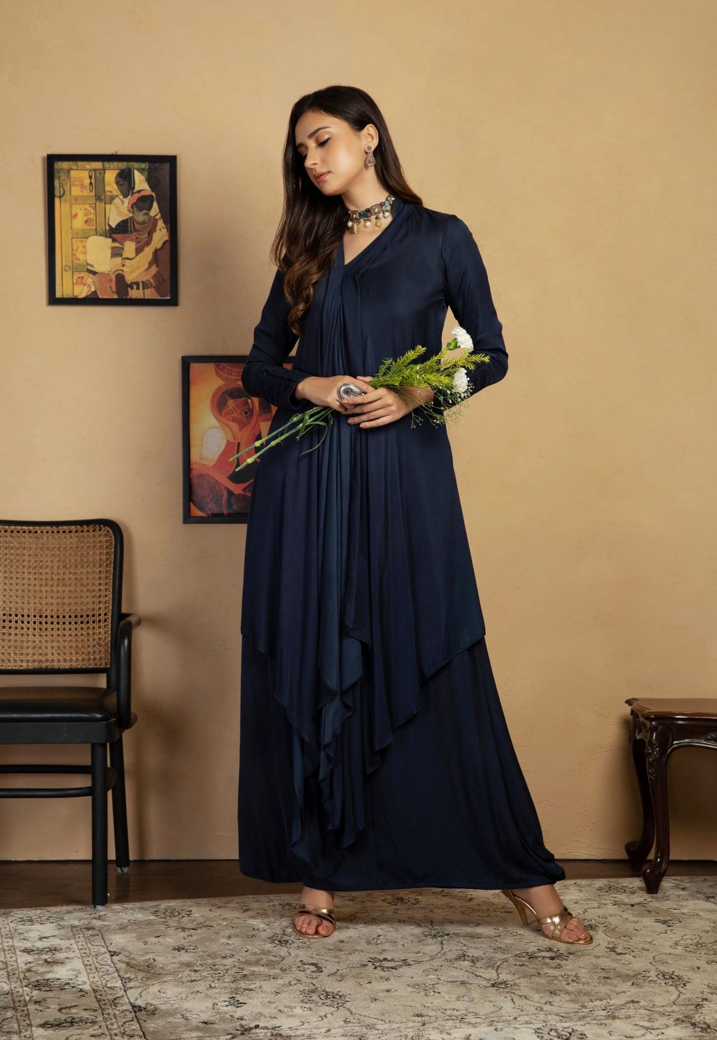 Double layer maxi dress