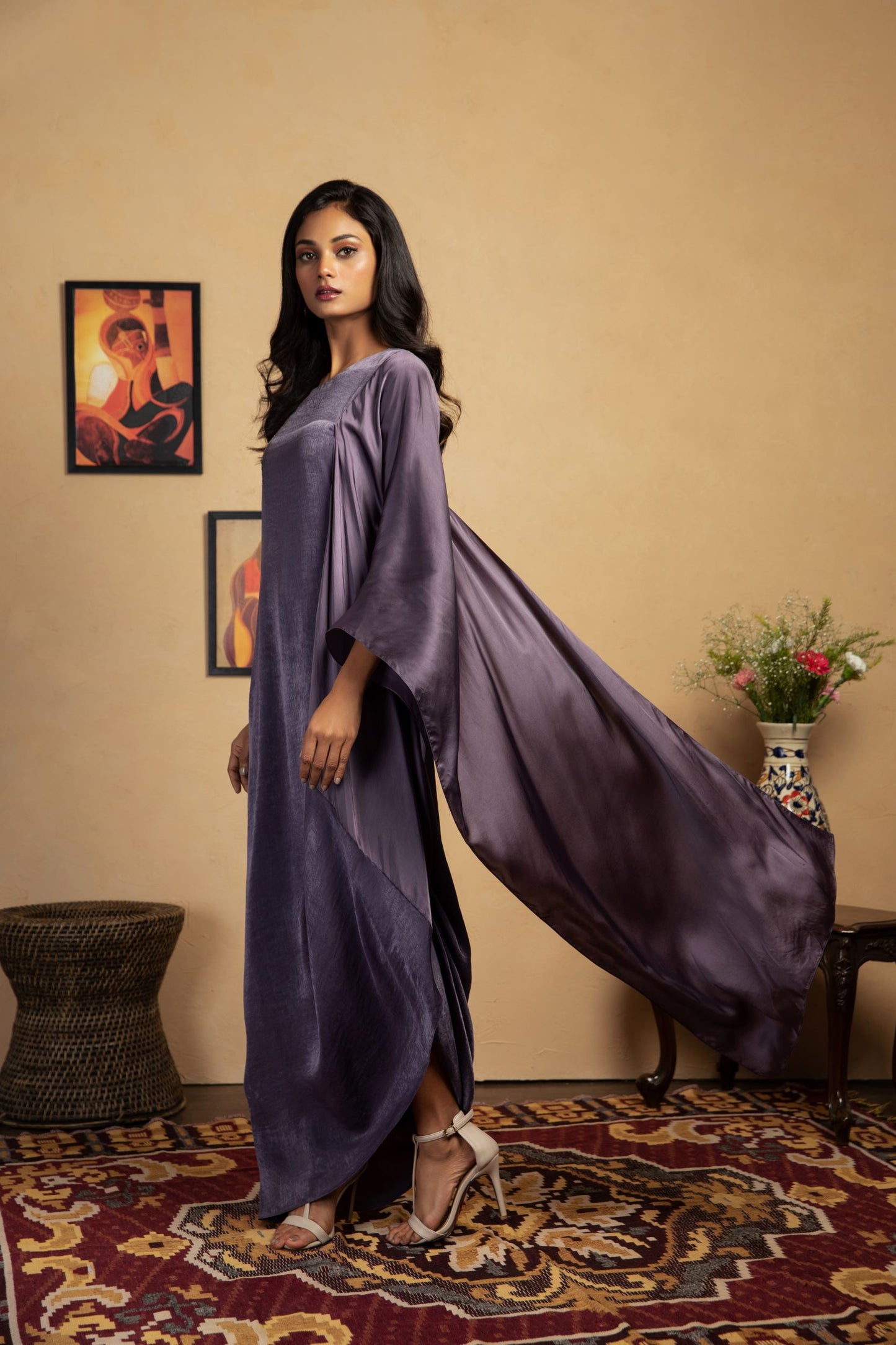 Elena Embroidered Drape Dress