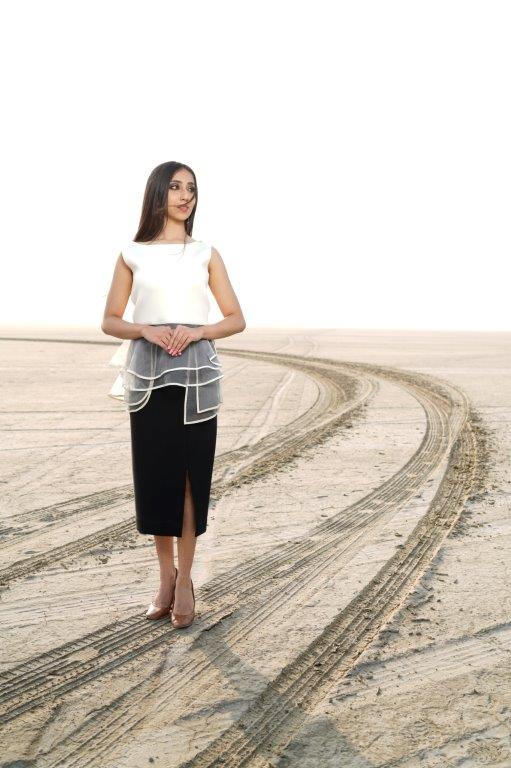 Pencil Skirt with organza peplum