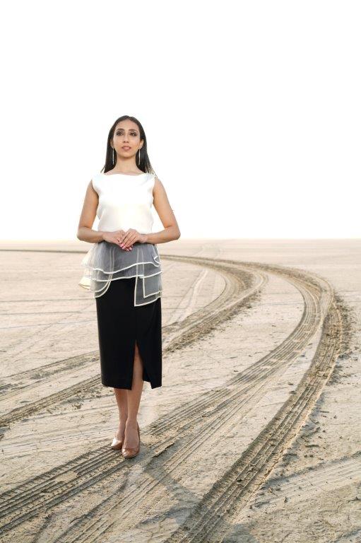 Pencil Skirt with organza peplum