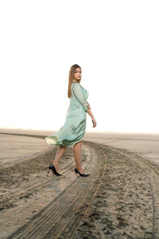 White Dress With Emb Patch