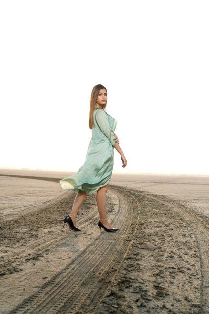 White Dress With Emb Patch