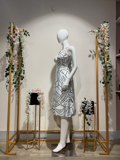 Printed B/w Dress