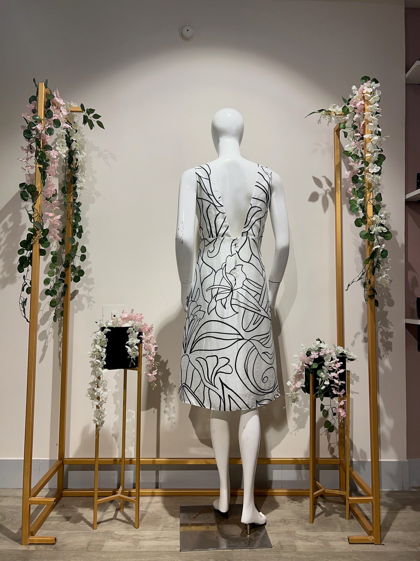 Printed B/w Dress