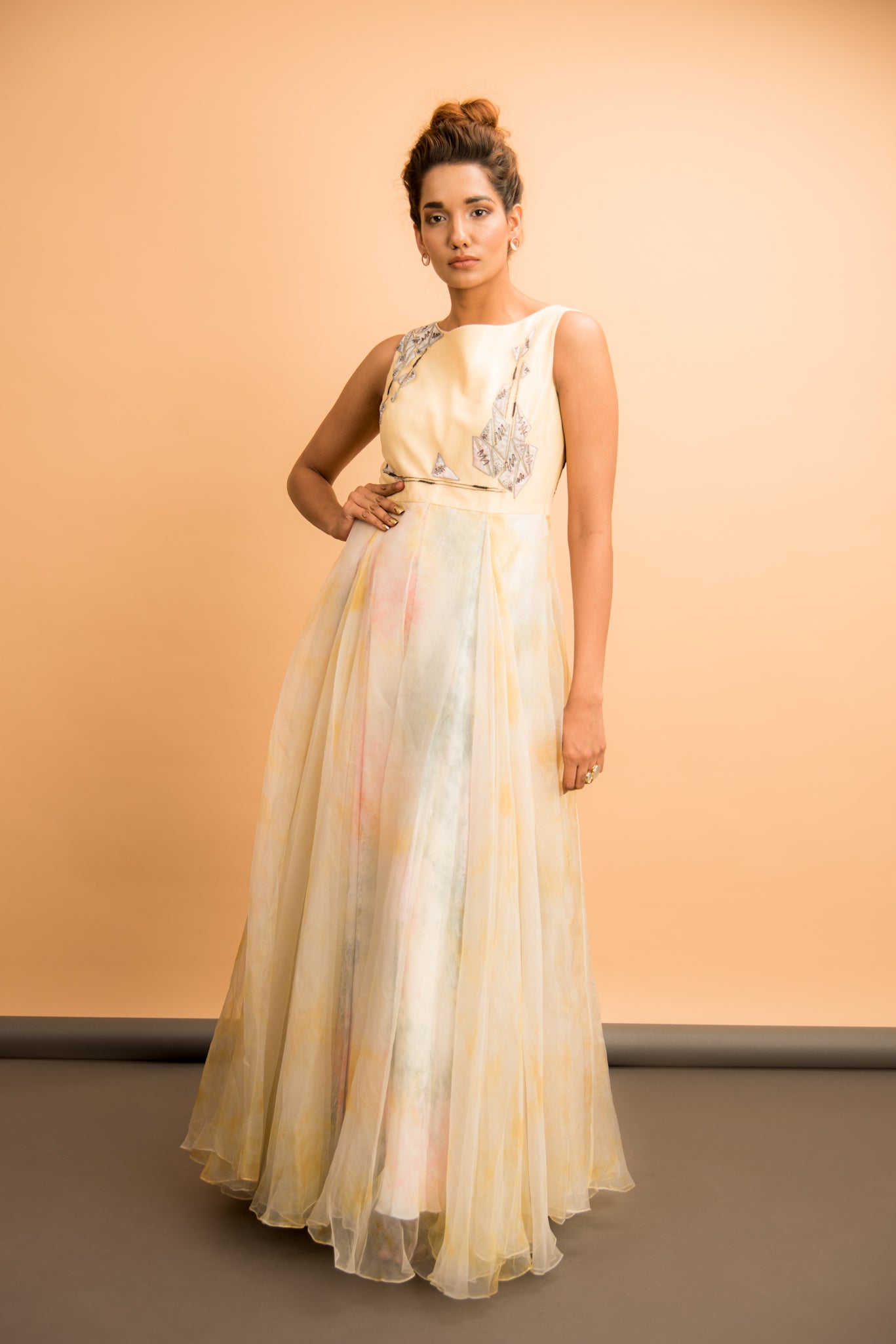 Yellow Embroidered Gown