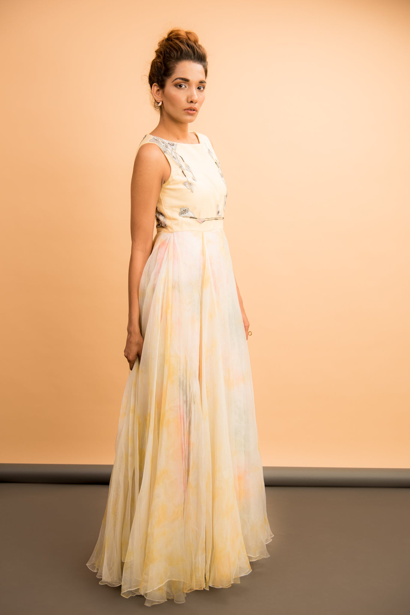 Yellow Embroidered Gown
