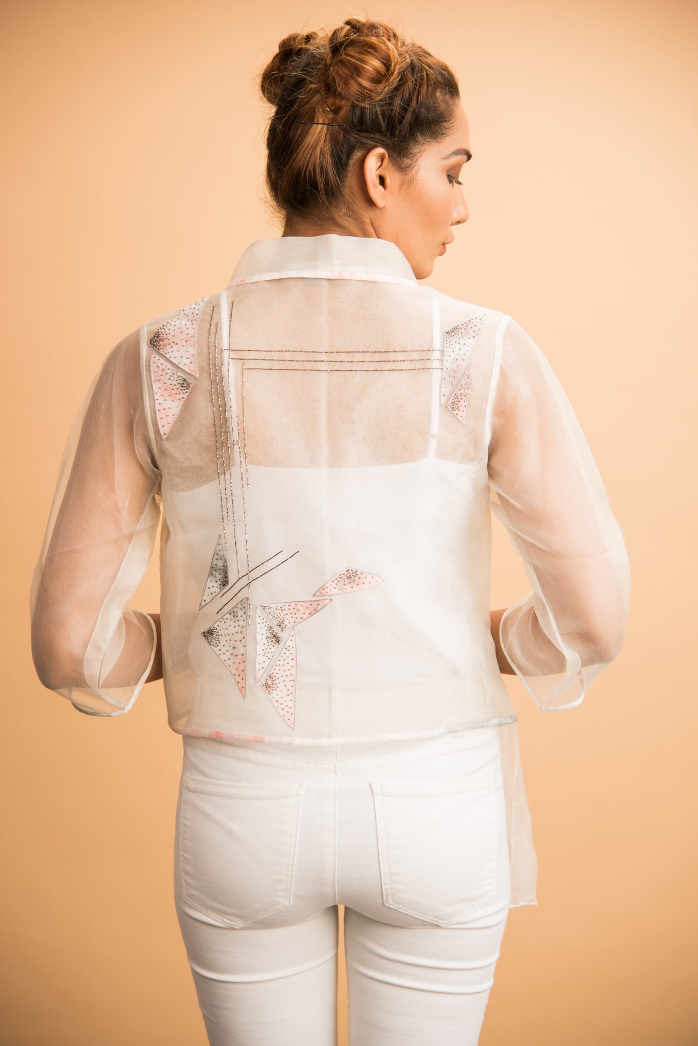 Organza Shirt with Applique