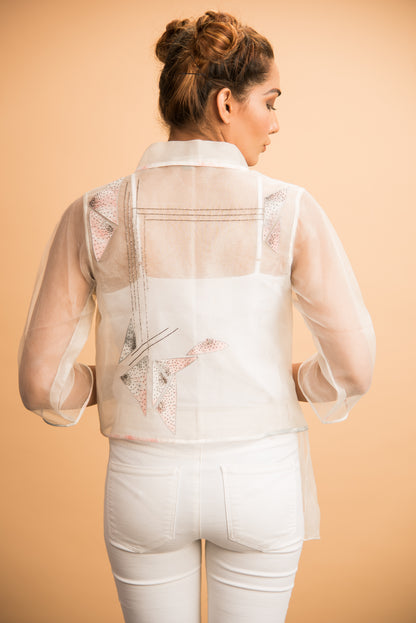 Organza Shirt with Applique