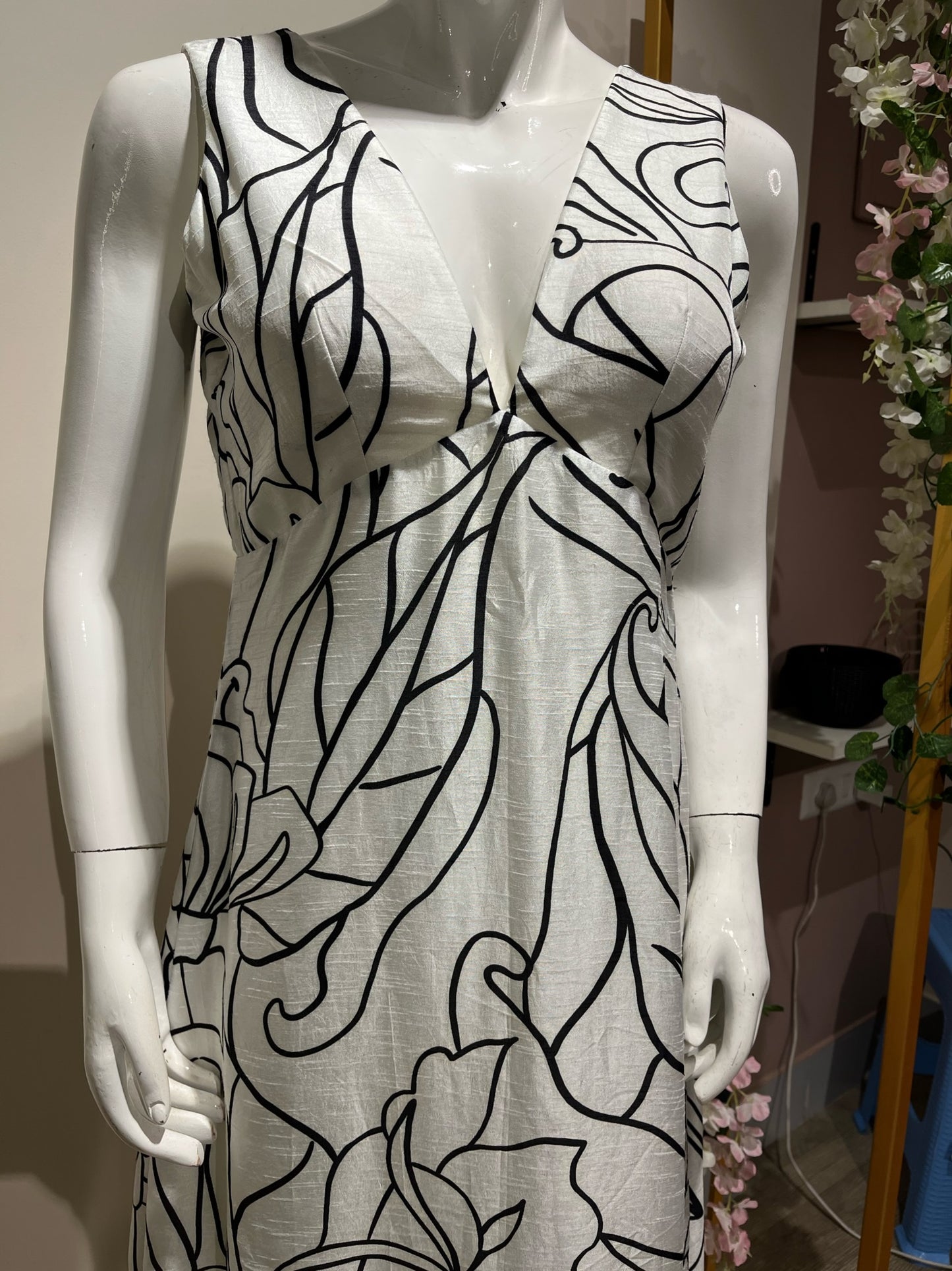 Printed B/w Dress