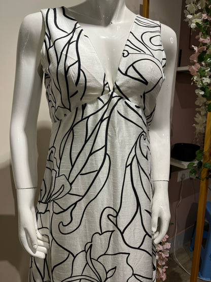 Printed B/w Dress