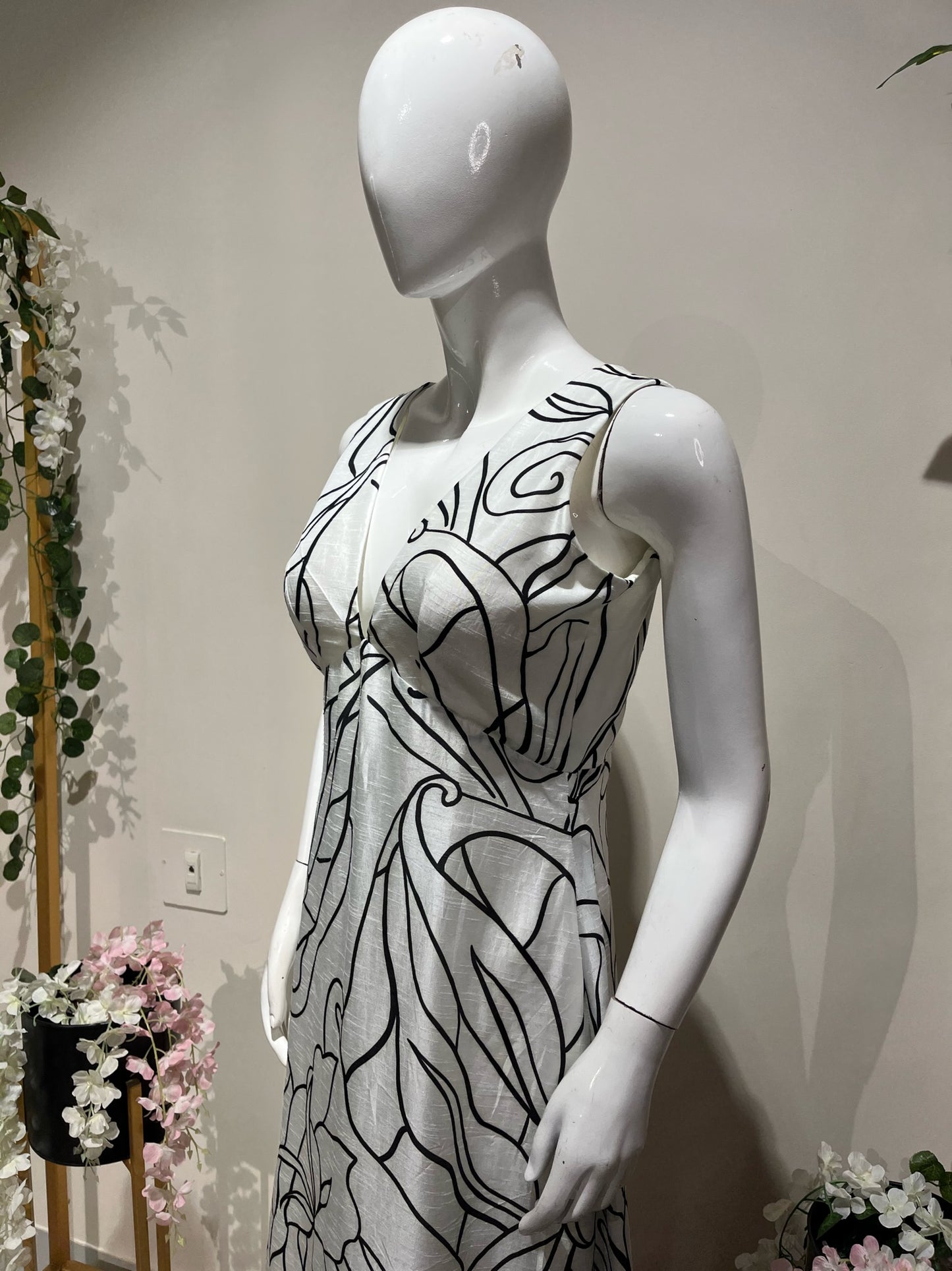 Printed B/w Dress