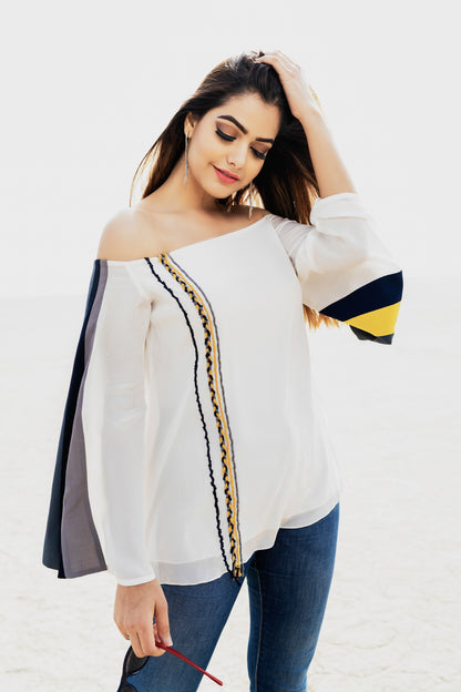 Off-Shoulder Bell Sleeve Top