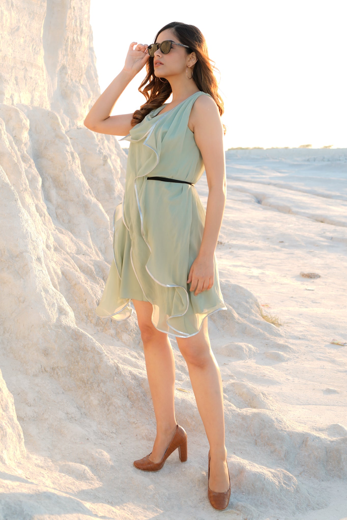 Three-tier Overlap Jacket Dress
