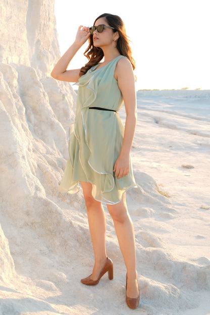 Three-tier Overlap Jacket Dress