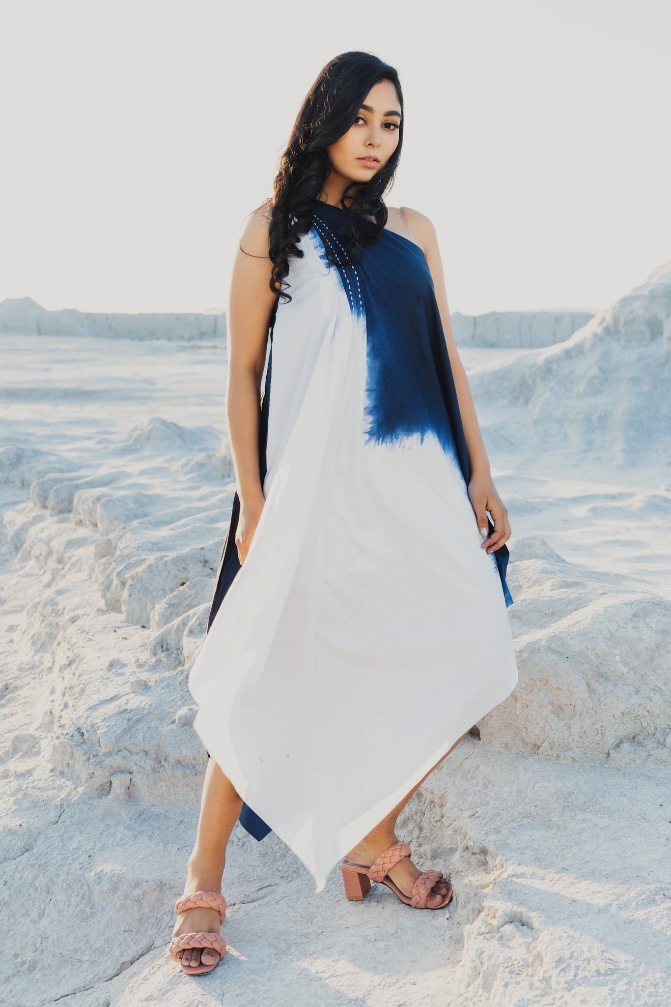 One-shoulder Ombre Dress