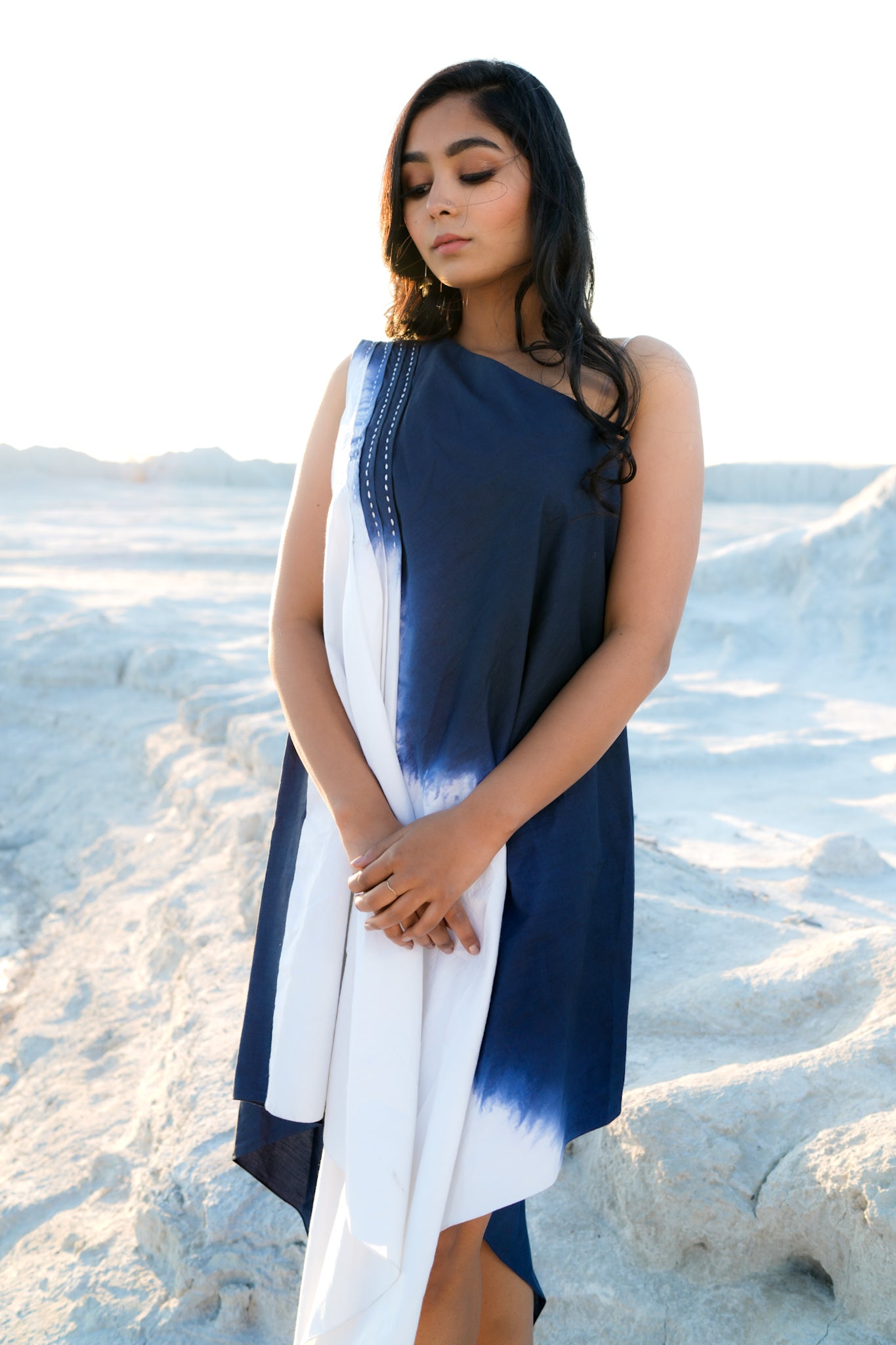 One-shoulder Ombre Dress