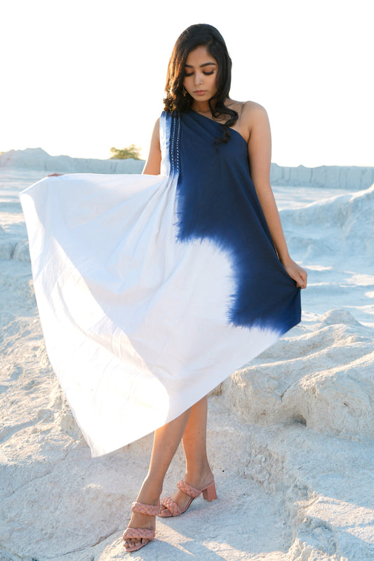 One-shoulder Ombre Dress