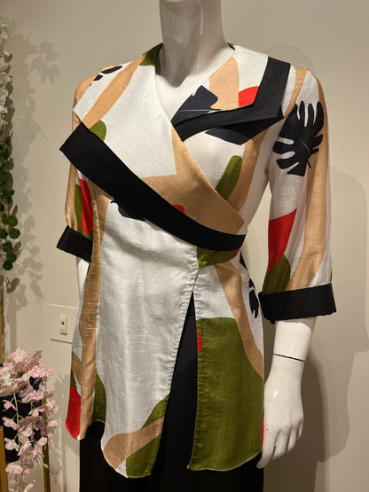Printed overlapping top - Green