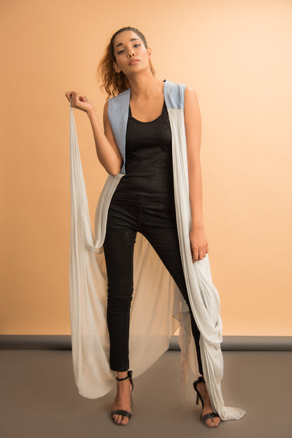 Shaded Drape long jacket