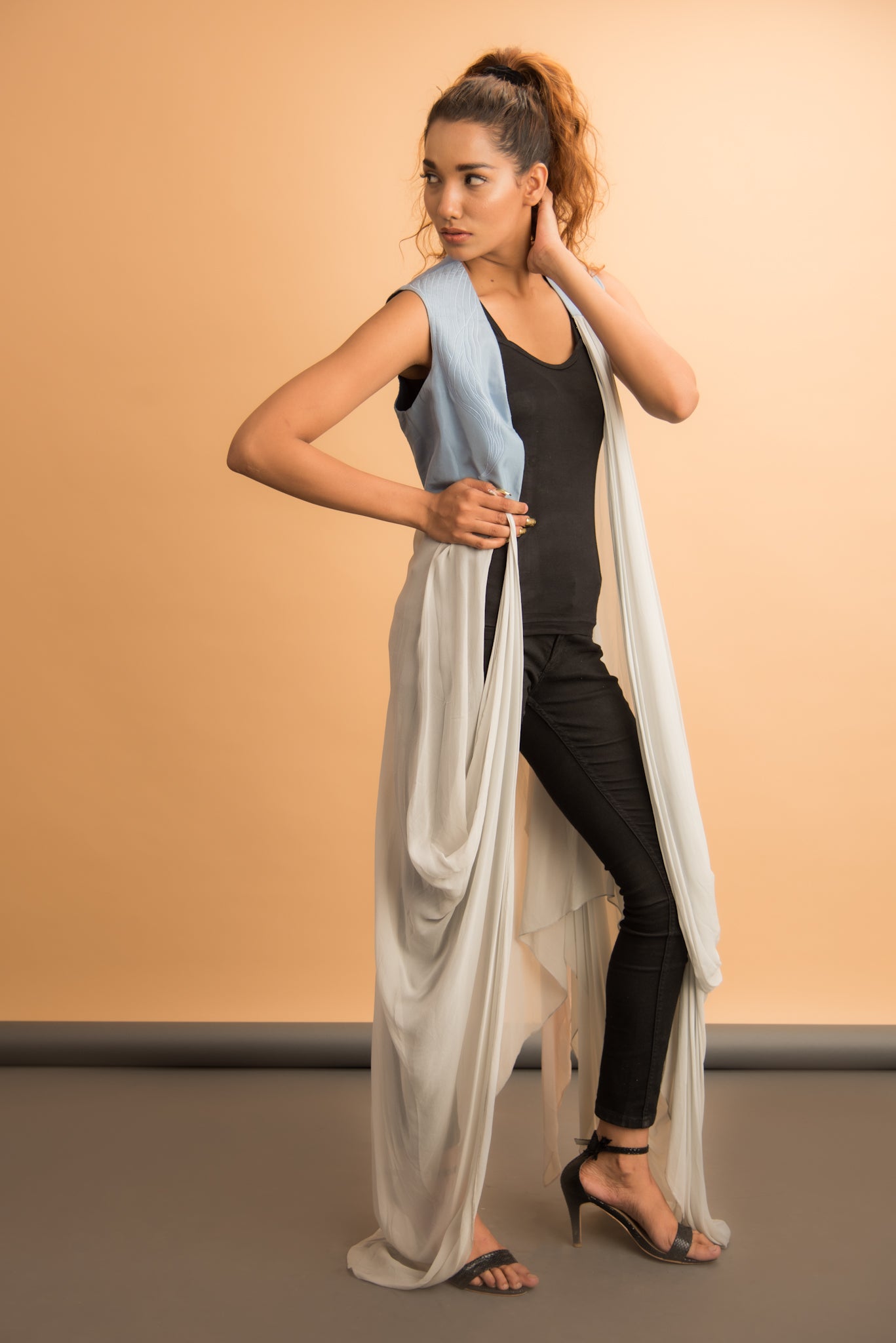 Shaded Drape long jacket