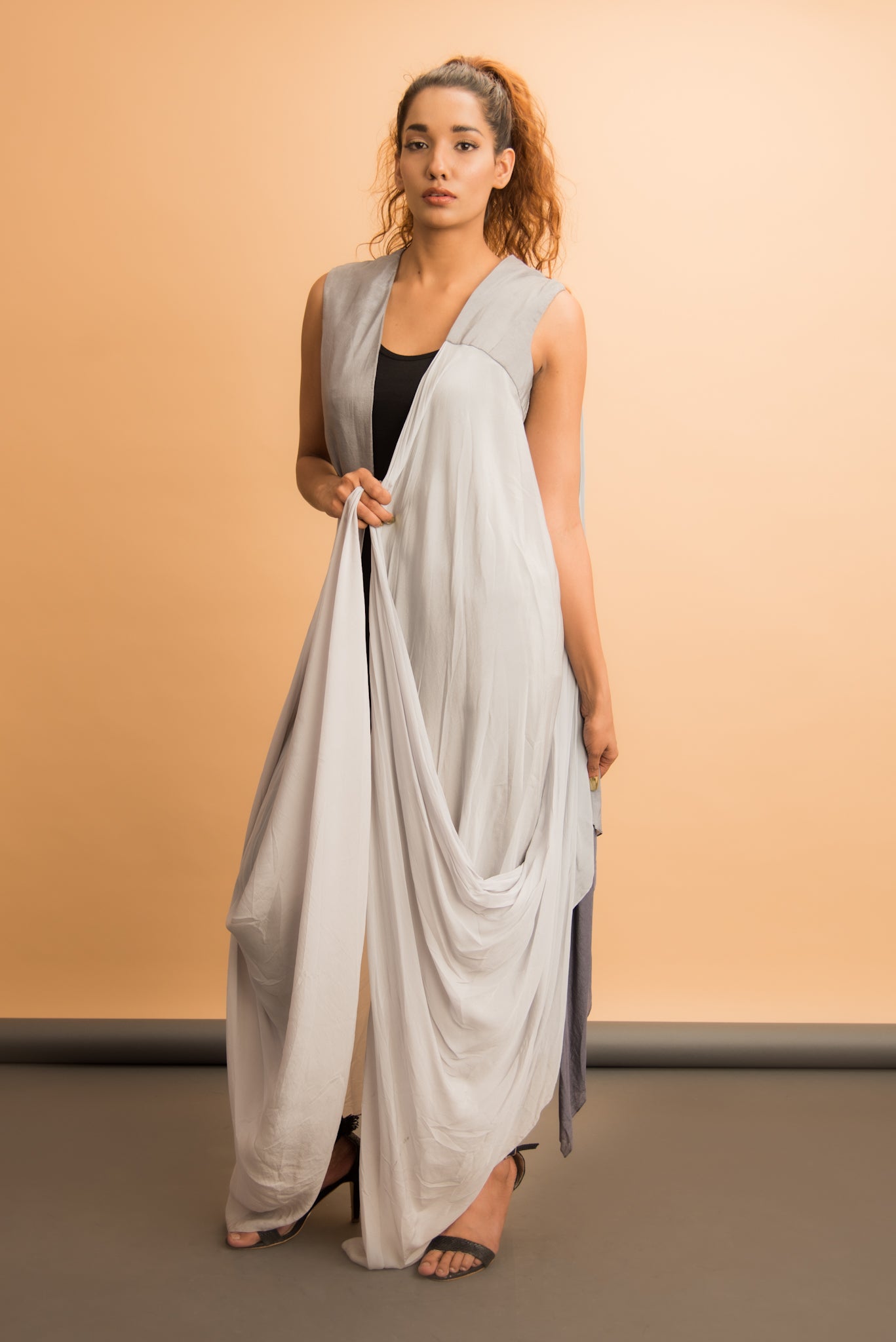 Shaded Drape long jacket