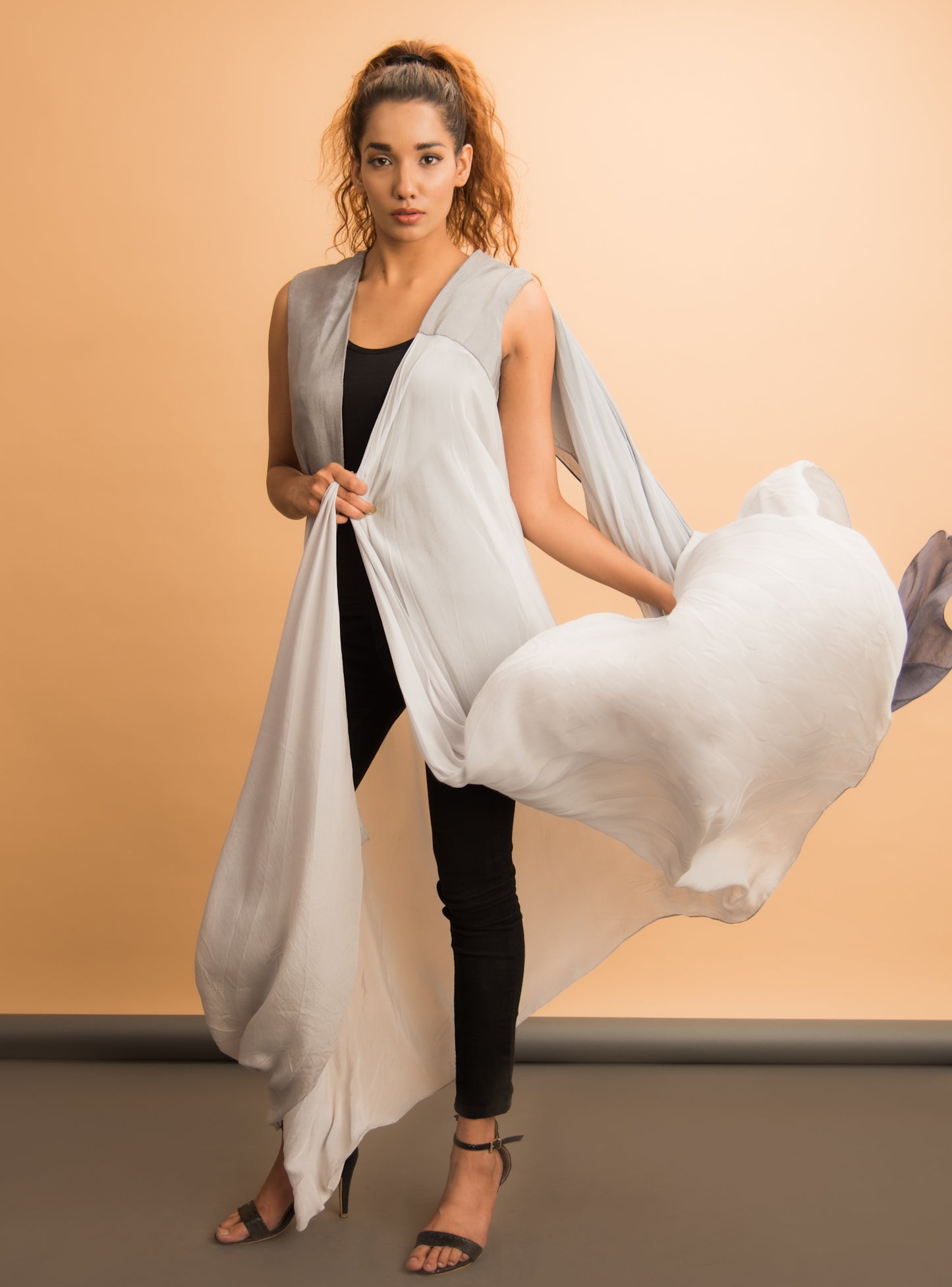 Shaded Drape long jacket
