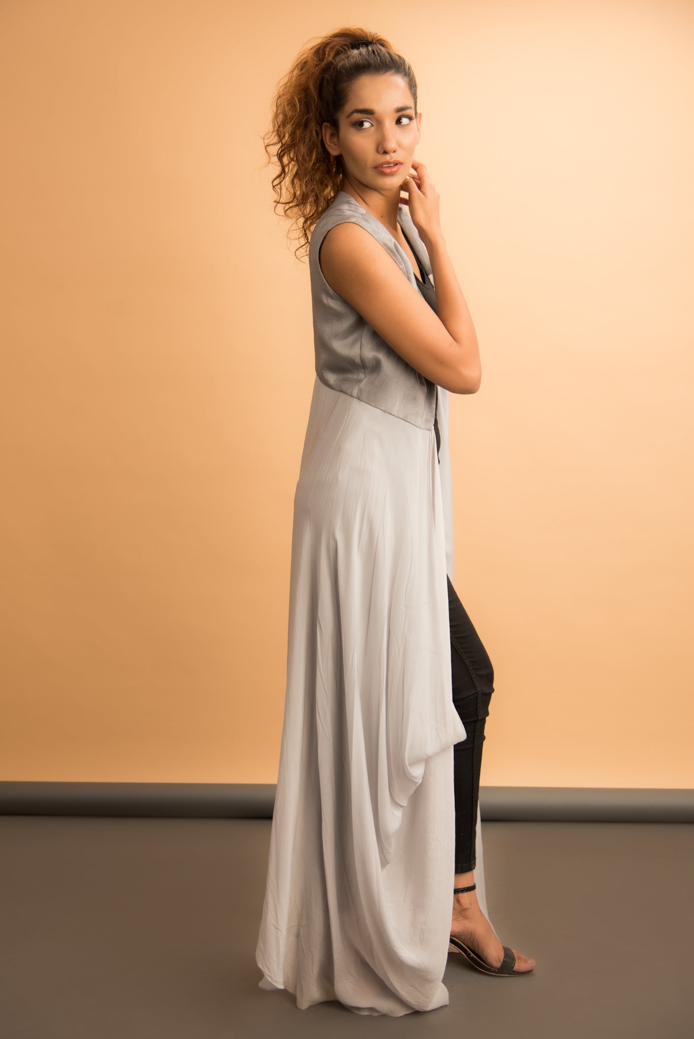 Shaded Drape long jacket