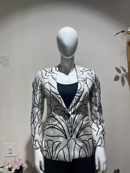 Printed B/w Blazer