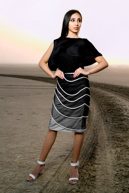 Layers of Snow Pencil Skirt