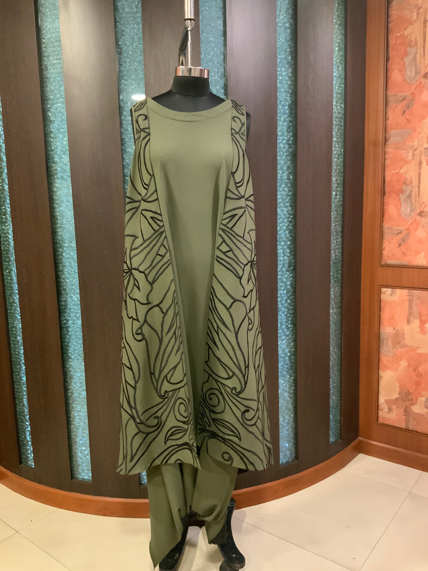 Jumpsuit with embroidered panels