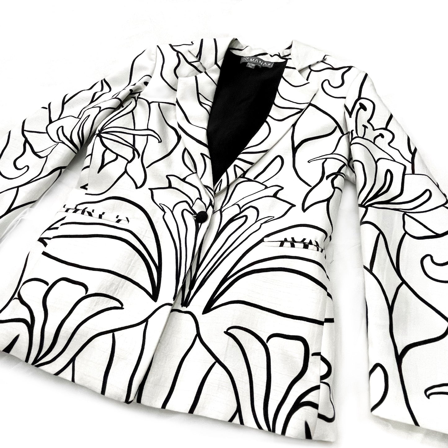 Printed B/w Blazer
