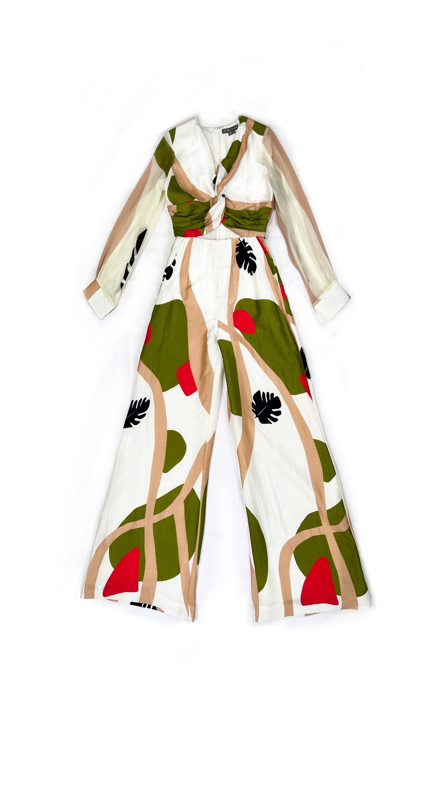 Printed knot body jumpsuit