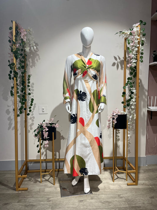 Printed knot body Dress