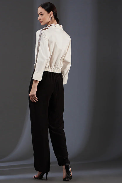 White Bomber Top