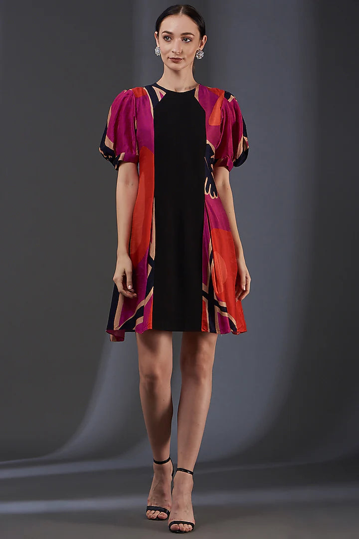 Printed Knee Length Dress .