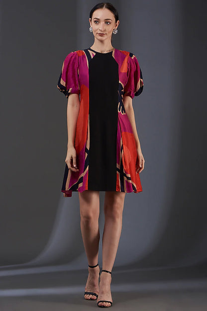 Printed Knee Length Dress .