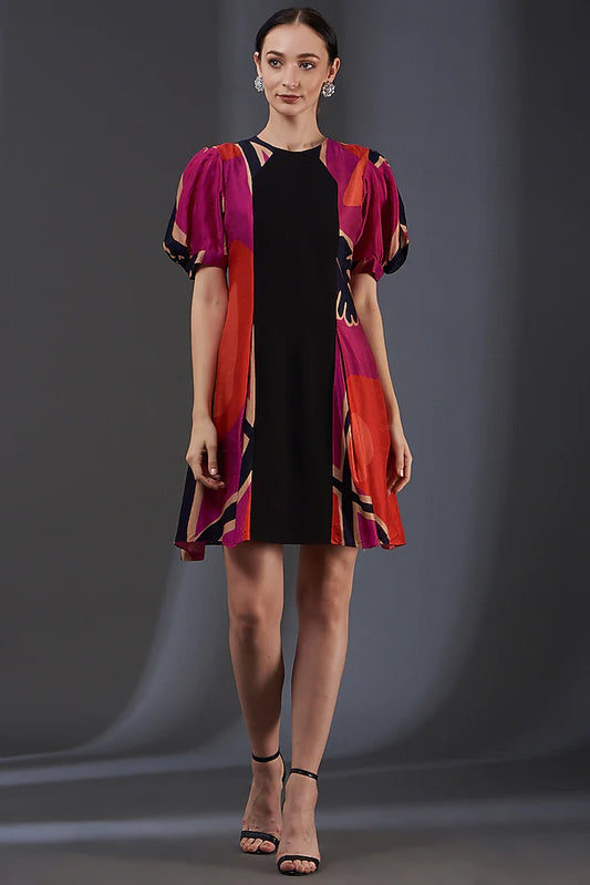 Printed Knee Length Dress .