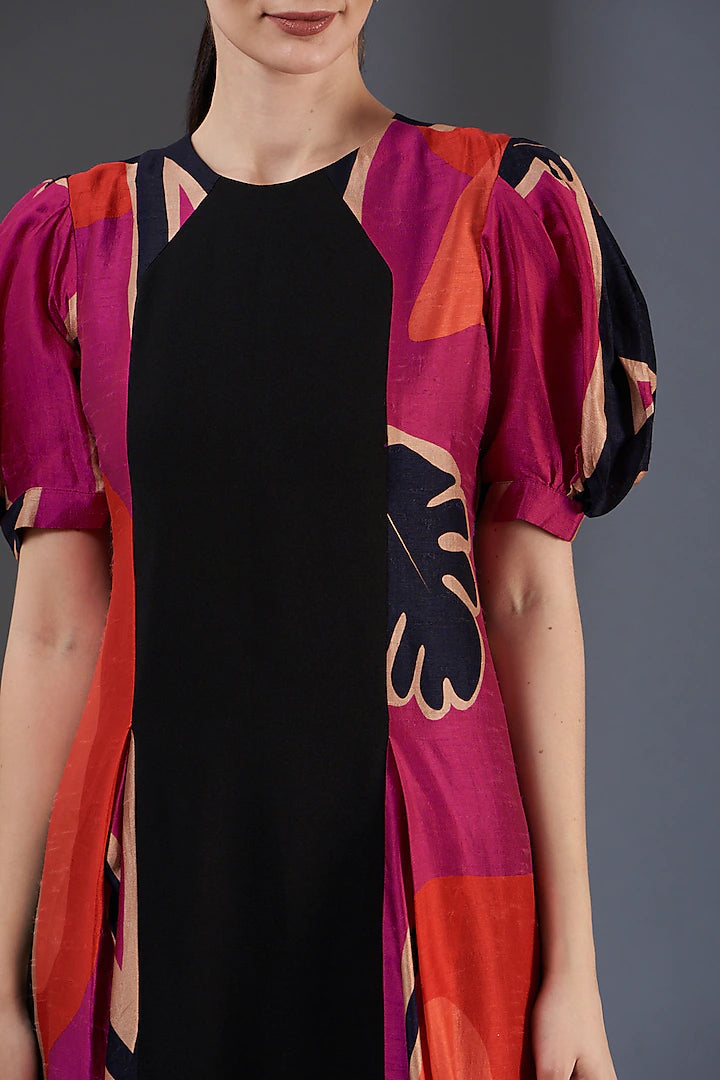 Printed Knee Length Dress .