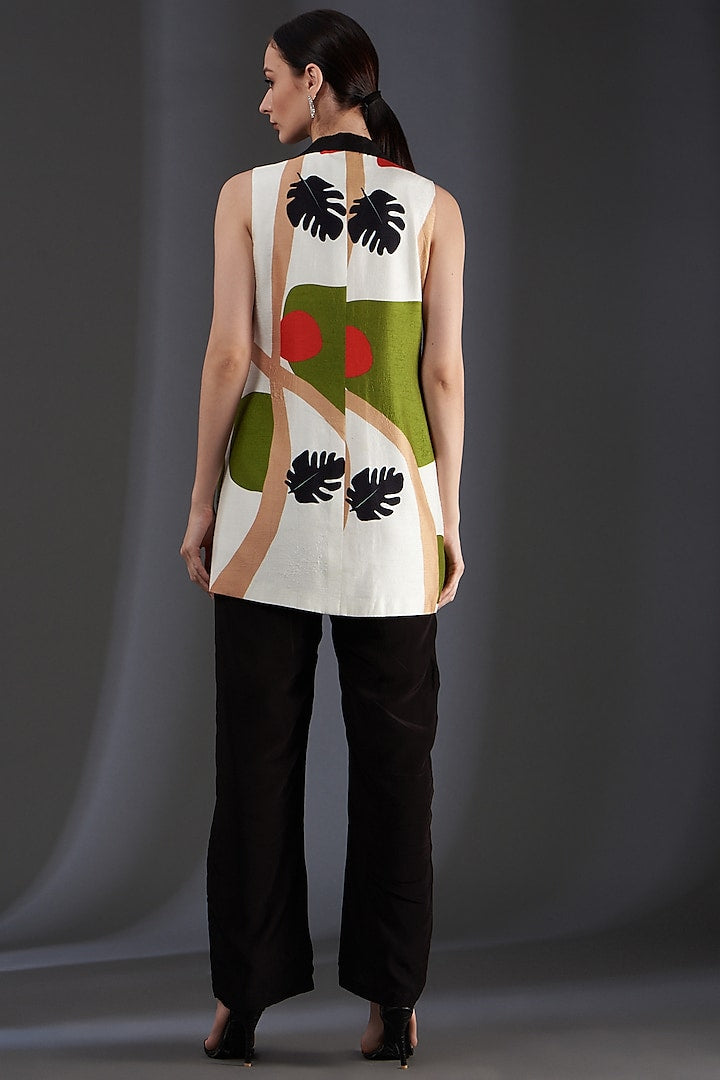 Printed Emb Collar Blazer