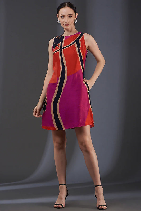 Printed Pink Shift dress